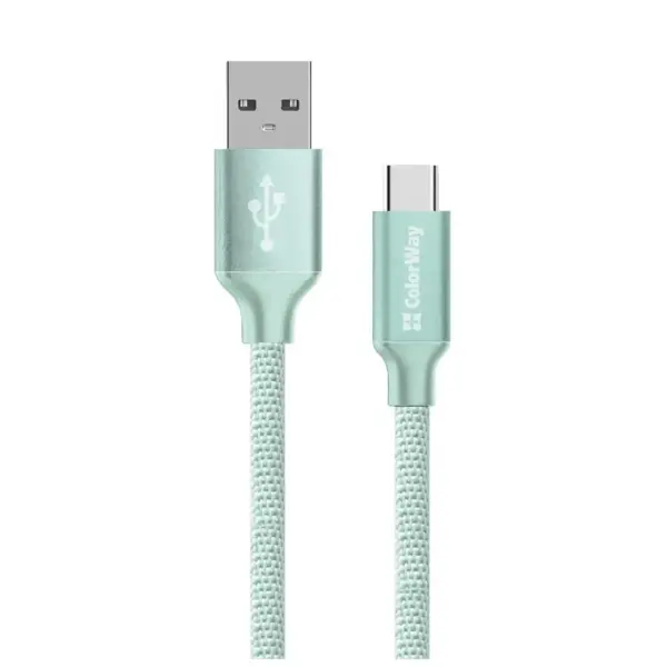 Дата кабель USB 2.0 AM to USB-C 2.0m mint ColorWay (CW-CBUC008-MT)