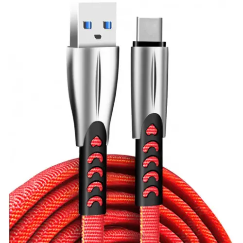 Дата кабель USB 2.0 AM to USB-C 1.0m zinc alloy red ColorWay (CW-CBUC012-RD)