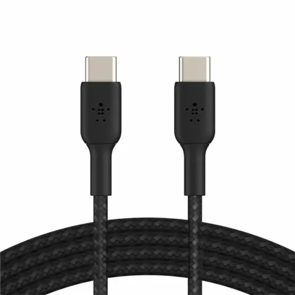 Дата кабель USB-C to USB-C 1.0m braided black Belkin (CAB004BT1MBK)