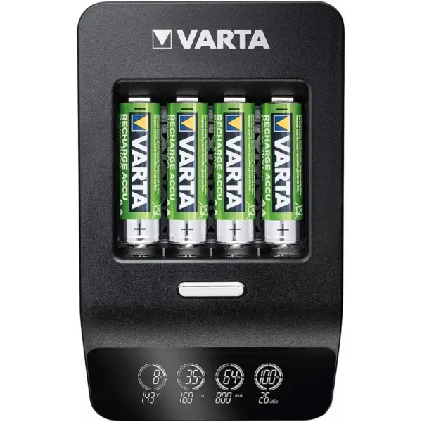 Зарядний пристрій для акумуляторів Varta LCD Ultra Fast Plus Charger +4*AA 2100 mAh (57685101441)