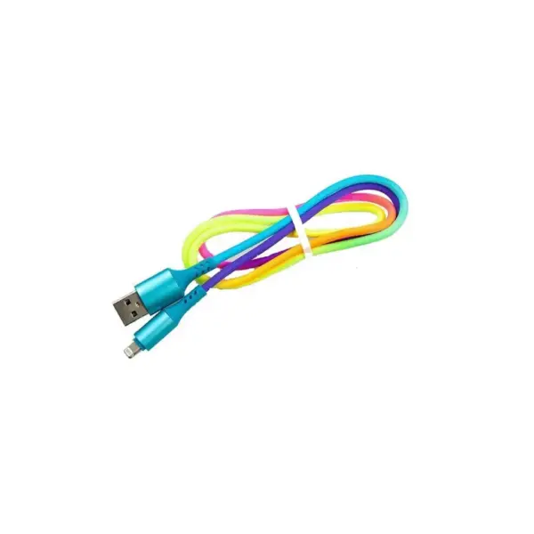Дата кабель USB 2.0 AM to Lightning 1.0m rainbow Dengos (NTK-L-SET-RAINBOW)
