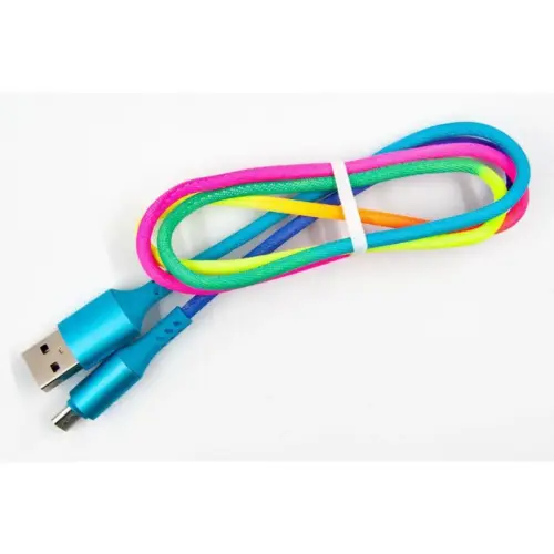 Дата кабель USB 2.0 AM to Micro 5P 1.0m rainbow Dengos (NTK-M-SET-RAINBOW)