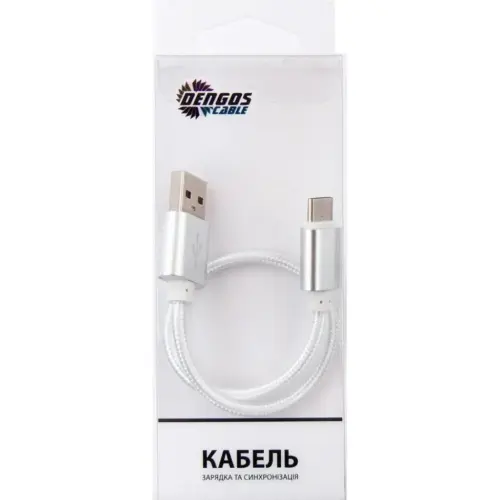 Дата кабель USB 2.0 AM to USB-C 0.2m white Dengos (NTK-TC-SHRT-WHITE)