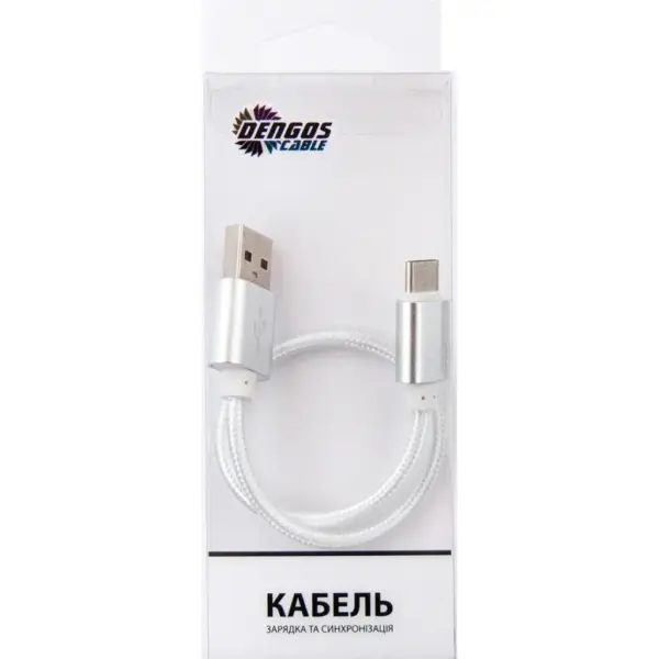 Дата кабель USB 2.0 AM to USB-C 0.2m white Dengos (NTK-TC-SHRT-WHITE) Дата кабель USB 2.0 AM to USB-C 0.2m white Dengos (NTK-TC-SHRT-WHITE)