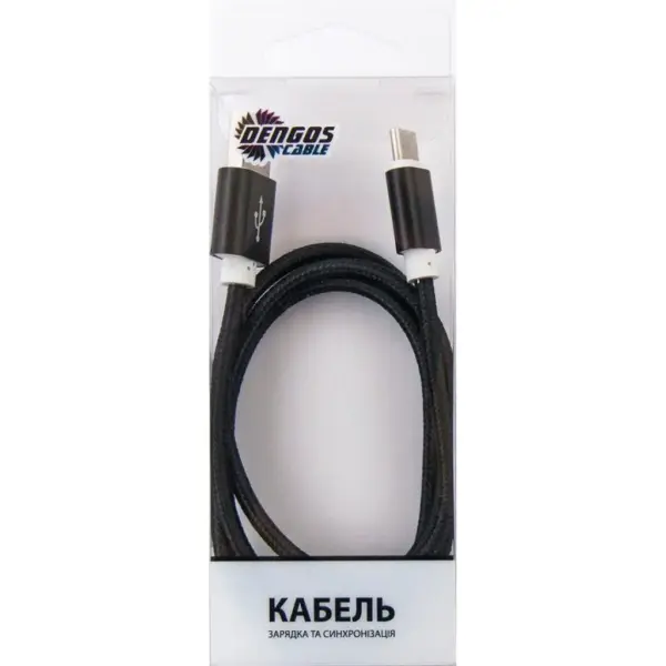 Дата кабель USB 2.0 AM to USB-C 1.0m black Dengos (NTK-TC-MT-BLACK)