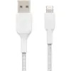 Дата кабель USB 2.0 AM to Lightning 2.0m BRAIDED white Belkin (CAA002BT2MWH)