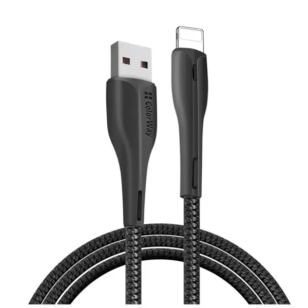 Дата кабель USB 2.0 AM to Lightning 1.0m led black ColorWay (CW-CBUL034-BK) Дата кабель USB 2.0 AM to Lightning 1.0m led black ColorWay (CW-CBUL034-BK)