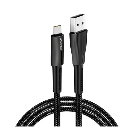 Дата кабель USB 2.0 AM to USB-C 1.0m zinc alloy + led black ColorWay (CW-CBUC035-BK) Дата кабель USB 2.0 AM to USB-C 1.0m zinc alloy + led black ColorWay (CW-CBUC035-BK)