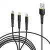 Дата кабель USB 2.0 AM to Lightning + Micro 5P + USB-C 1.4m CBFLEXU1 bl Intaleo (1283126487521)