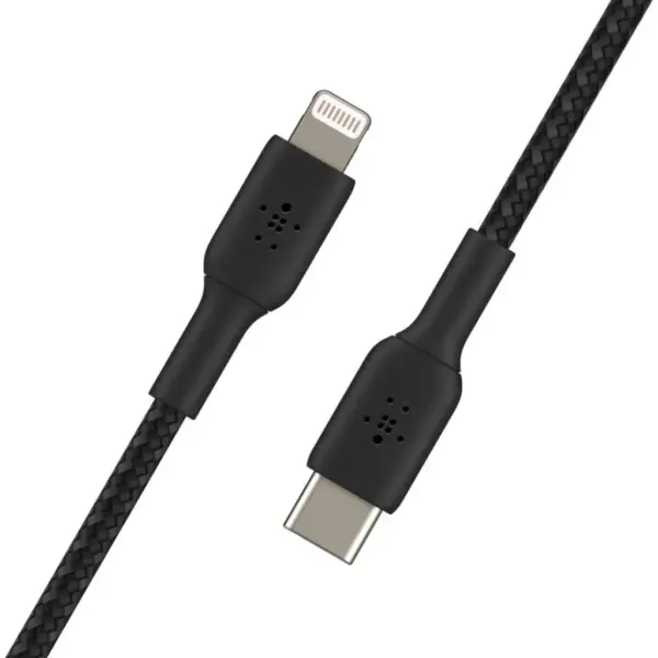 Дата кабель USB 2.0 AM to Lightning 1.0m braided black Belkin (CAA004BT1MBK)