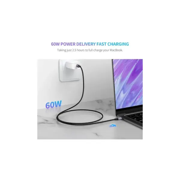Дата кабель USB-C to USB-C 1.0m US261 3A Alum. Braid GrayBlack Ugreen (50150)