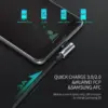 Дата кабель USB 2.0 AM to USB-C 1.0m 90° corner braid black Ugreen (50941)
