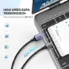 Дата кабель USB 2.0 AM to USB-C 1.0m US288 Aluminum Braid Black Ugreen (60126)