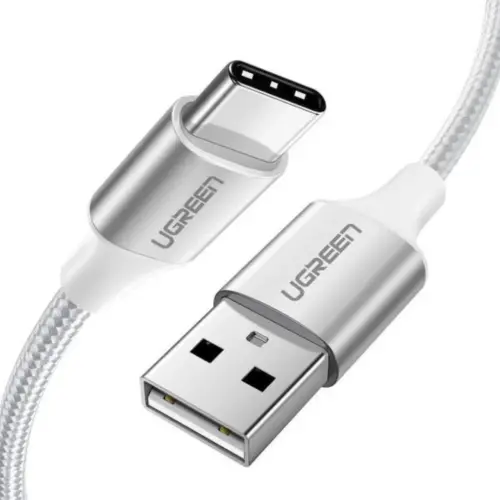 Дата кабель USB 2.0 AM to USB-C 1.0m aluminum braid US288 white Ugreen (60131)