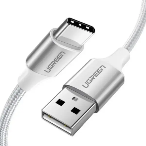 Дата кабель USB 2.0 AM to USB-C 1.0m aluminum braid US288 white Ugreen (60131)