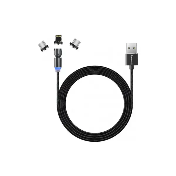 Дата кабель USB 2.0 AM to Lightning + Micro 5P + USB-C 1.0m Magnetic Ro ColorWay (CW-CBUU037-BK) Дата кабель USB 2.0 AM to Lightning + Micro 5P + USB-C 1.0m Magnetic Ro ColorWay (CW-CBUU037-BK)
