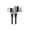Дата кабель USB 2.0 AM to USB-C 1.0m 3A 90° corner US176 black Ugreen (20856) Дата кабель USB 2.0 AM to USB-C 1.0m 3A 90° corner US176 black Ugreen (20856)