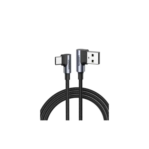 Дата кабель USB 2.0 AM to USB-C 1.0m 3A 90° corner US176 black Ugreen (20856) Дата кабель USB 2.0 AM to USB-C 1.0m 3A 90° corner US176 black Ugreen (20856)