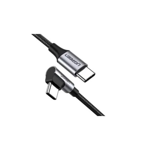 Дата кабель USB-C to USB-C 1.0m 3A 90° corner US255 gray/black Ugreen (50123)