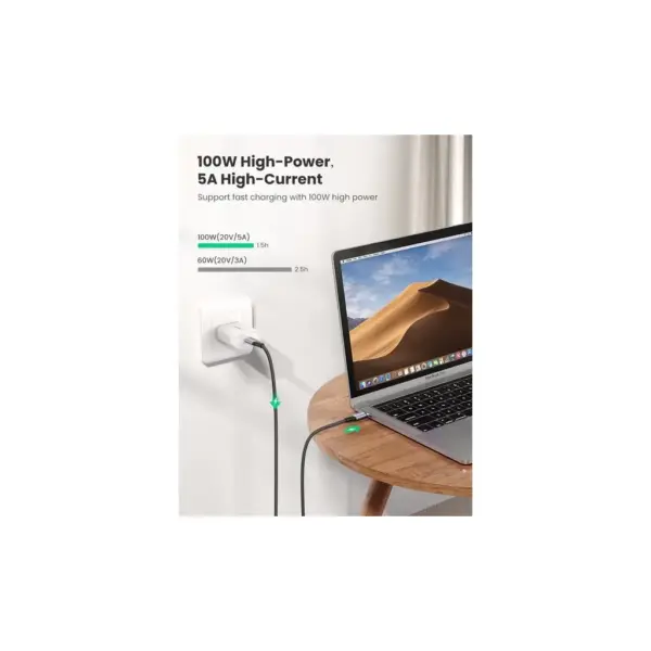 Дата кабель USB-C to USB-C 1.0m USB3.1 Gen2 US355 5A Alum. (Black) Ugreen (80150)