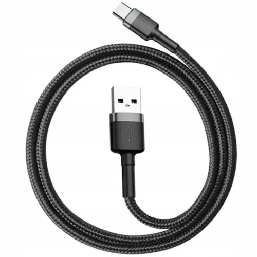 Дата кабель USB 2.0 AM to USB-C 0.5m 3A gray-black Baseus (CATKLF-AG1)