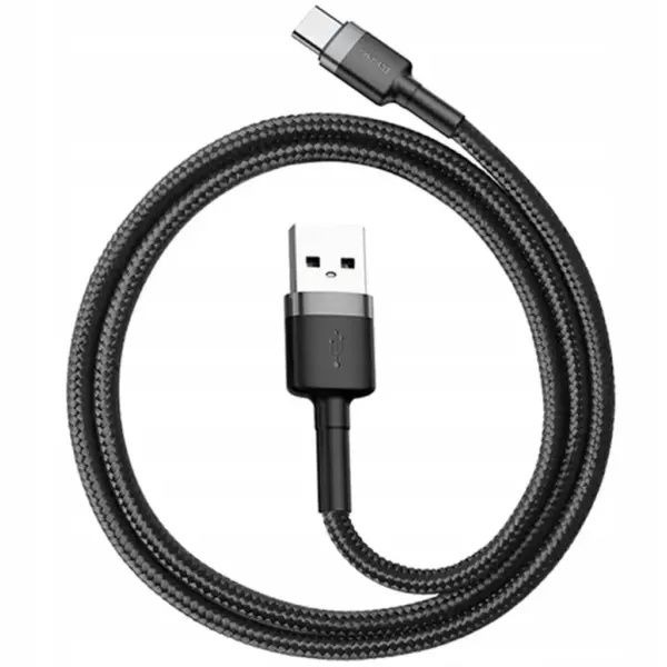 Дата кабель USB 2.0 AM to USB-C 0.5m 3A gray-black Baseus (CATKLF-AG1)