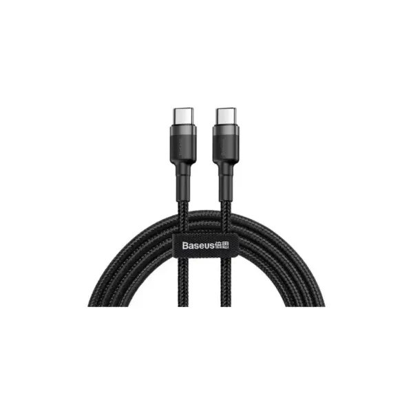 Дата кабель USB-C to USB-C 2.0m USB 3.1 3A grey-black Baseus (CATKLF-HG1)