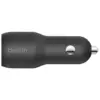 Зарядний пристрій Belkin Car Charger (24W) Dual USB-A, USB-A - USB-C, 1m, black (CCE001BT1MBK)