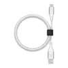 Дата кабель USB 2.0 AM to USB-C 1.0m braided white Belkin (CAB002BT1MWH)