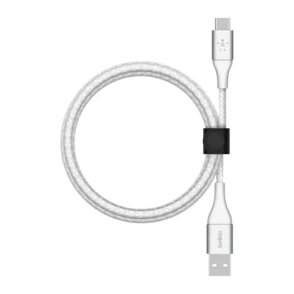 Дата кабель USB 2.0 AM to USB-C 1.0m braided white Belkin (CAB002BT1MWH)