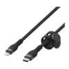 Дата кабель USB-C to Lightning 1.0m braided silicone black Belkin (CAA011BT1MBK)
