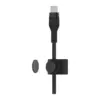 Дата кабель USB-C to Lightning 1.0m braided silicone black Belkin (CAA011BT1MBK)