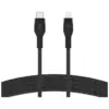 Дата кабель USB-C to Lightning 1.0m braided silicone black Belkin (CAA011BT1MBK)