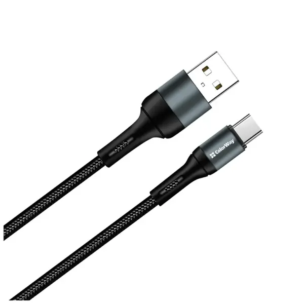 Дата кабель USB 2.0 AM to USB-C 1.0m nylon black ColorWay (CW-CBUC045-BK)
