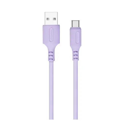 Дата кабель USB 2.0 AM to USB-C 1.0m soft silicone violet ColorWay (CW-CBUC044-PU)