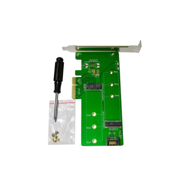 Контролер Maiwo Multi-Size PCIex4 & SATA to M.2 (M-Key or B-key) KT015 SSD (45774)