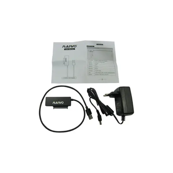 Адаптер Maiwo USB 3.0 to HDD SATA 2,5"/3,5"/5,25"/SSD, PA 2V/2A black (K10435A)