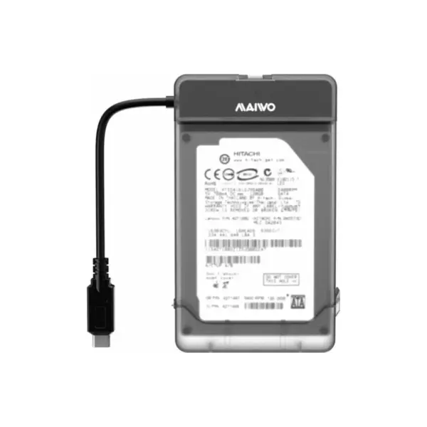 Кишеня зовнішня Maiwo USB3.1 GEN1 TypeC to HDD 2,5" SATA/SSD black (K104G2 black)