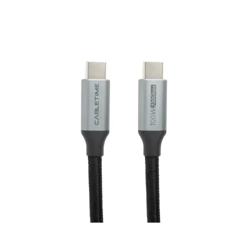 Дата кабель USB-C to USB-C 1.0m 10Gbps, 100W, 20V/ 5A, 4K/ 60HZ USB3.1 PowerPlant (CA913312)
