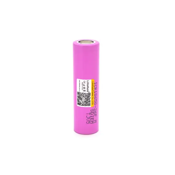 Акумулятор 18650 2600mAh (2450-2650mah), 3.7V (2.75-4.2V), pink, PVC BOX Liitokala (Lii-26FM)