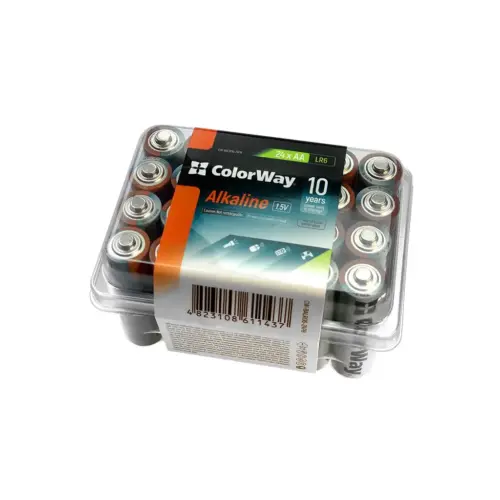 Батарейка ColorWay AA LR6 Alkaline Power (лужні) * 24 plastic box (CW-BALR06-24PB) Батарейка ColorWay AA LR6 Alkaline Power (лужні) * 24 plastic box (CW-BALR06-24PB)