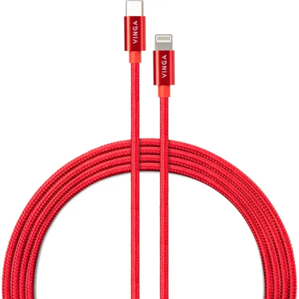Дата кабель USB-C to Lightning 1.0m 20W Nylon Red Vinga (VCDCCLM531) Дата кабель USB-C to Lightning 1.0m 20W Nylon Red Vinga (VCDCCLM531)