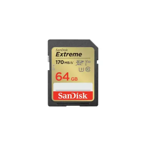 Карта пам'яті SanDisk 64GB SD class 10 UHS-I U3 V30 Extreme (SDSDXV2-064G-GNCIN)