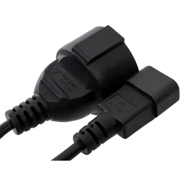 Кабель живлення C14 to Schuko 0.75mm2 Copper Vinga (VPCC14S75C)