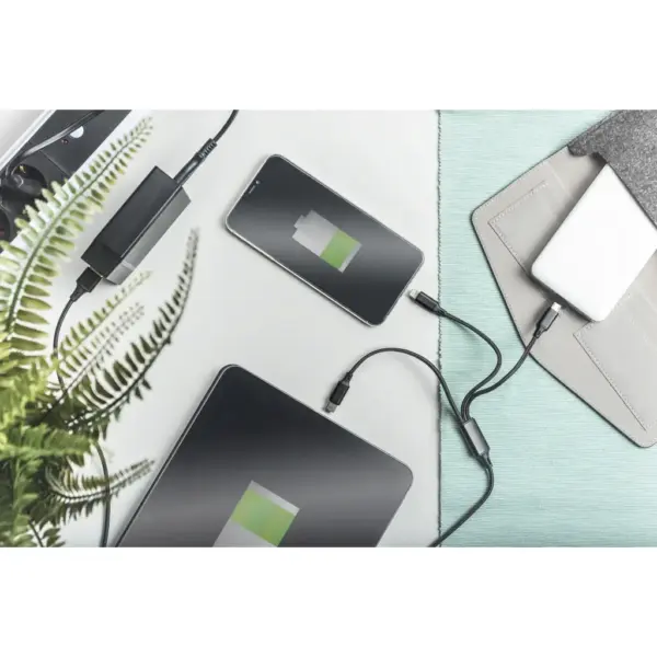Дата кабель USB 2.0 AM to Lightning + Micro 5P + USB-C 1.0m charge only Digitus (AK-300160-010-S)