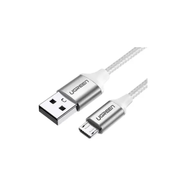 Дата кабель USB 2.0 AM to Micro 5P 2.0m US290 3A 18W Nickel Plating White Ugreen (60153) Дата кабель USB 2.0 AM to Micro 5P 2.0m US290 3A 18W Nickel Plating White Ugreen (60153)