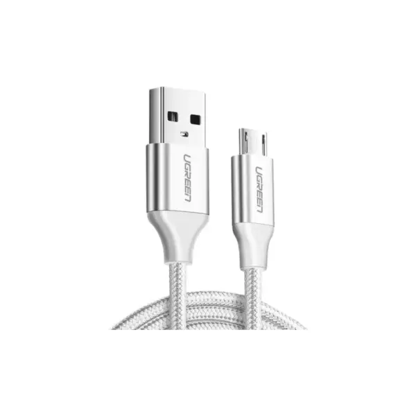Дата кабель USB 2.0 AM to Micro 5P 2.0m US290 3A 18W Nickel Plating White Ugreen (60153) Дата кабель USB 2.0 AM to Micro 5P 2.0m US290 3A 18W Nickel Plating White Ugreen (60153)