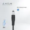 Кабель живлення USB to DC 5.5x2.5mm 9V 1.0m 1.0A ACCLAB (1283126565113)