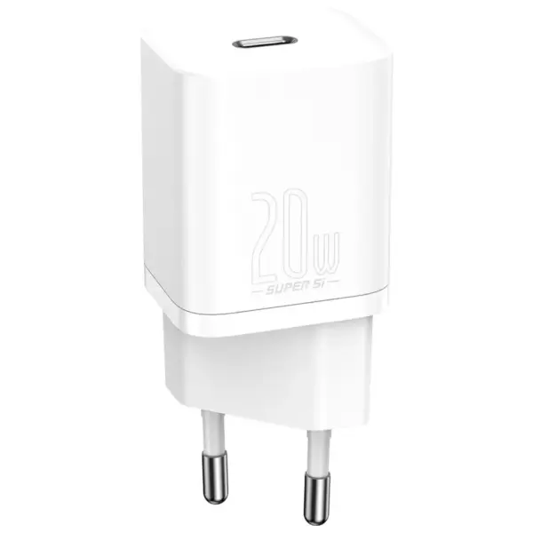 Зарядний пристрій Baseus Super Si 1C 20W With Simple Wisdom Data Cable Type-C/iP White (TZCCSUP-B02)