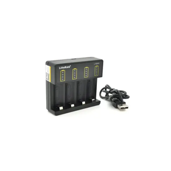 Зарядний пристрій для акумуляторів Liitokala 4 Slots, for Li-ion 3,7V accumulator, supply 5V/2A (Lii-16340) Зарядний пристрій для акумуляторів Liitokala 4 Slots, for Li-ion 3,7V accumulator, supply 5V/2A (Lii-16340)
